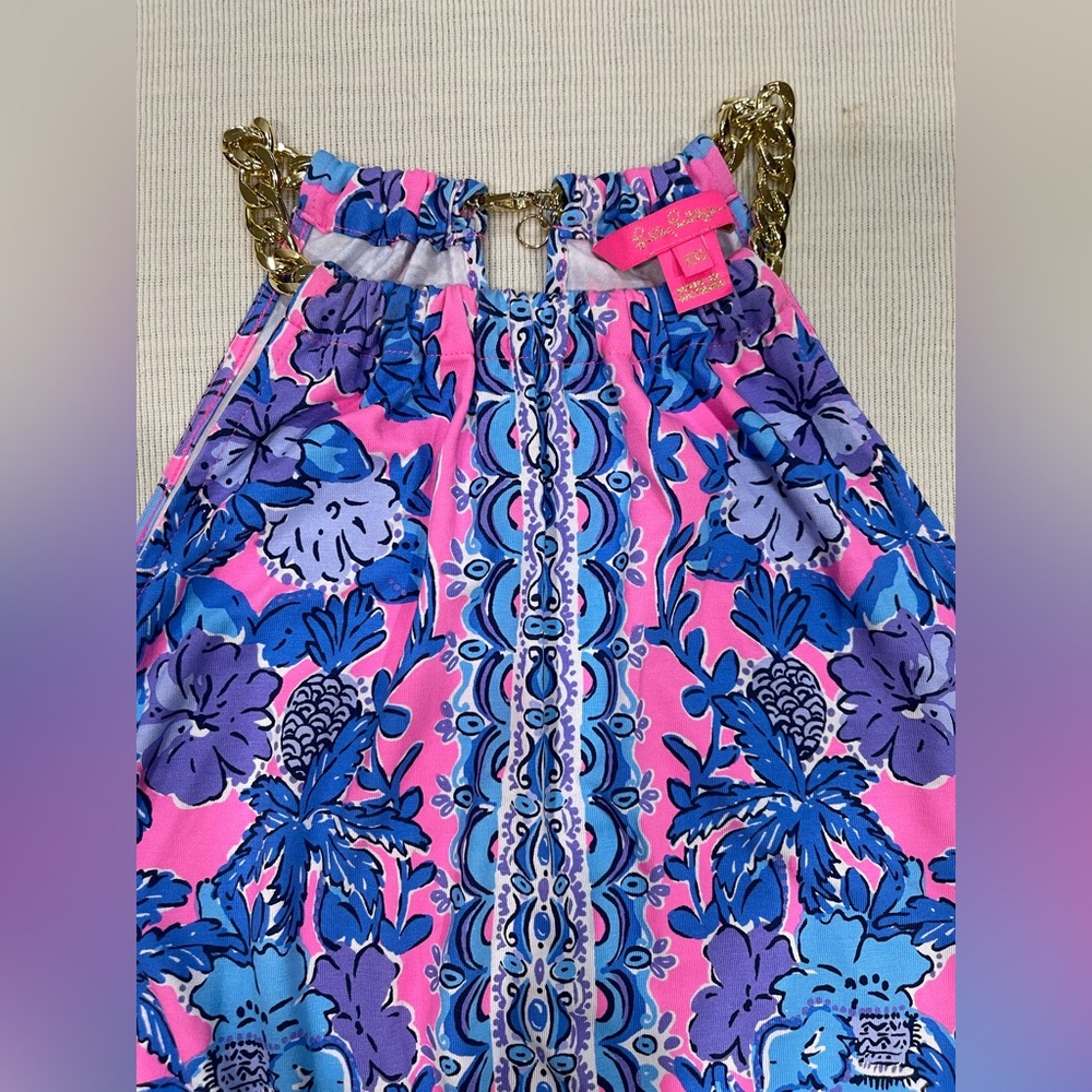 Lilly Pulitzer Bowen Halter Top in Soleil Pink Palm Paradise Print Size XXS NWOT - Picture 6 of 8